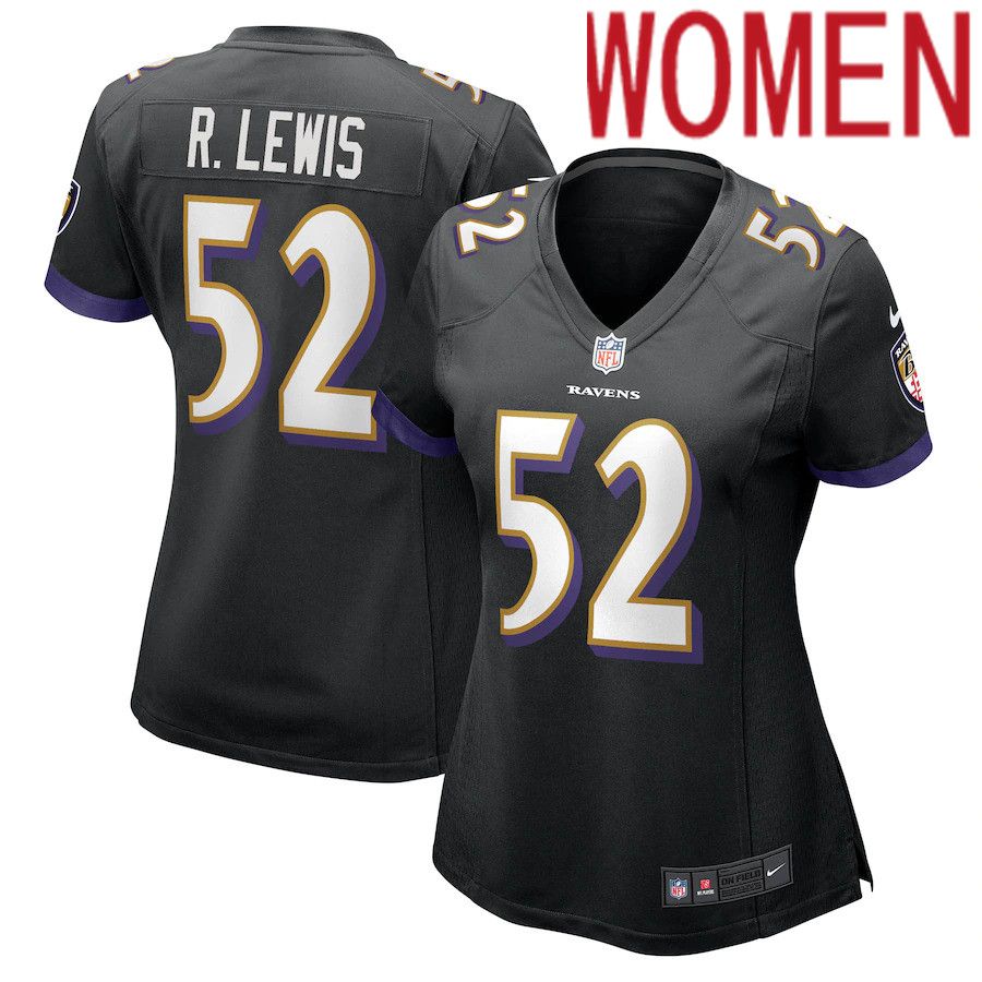 Women Baltimore Ravens #52 Ray Lewis Nike Black Retired Player NFL Jersey